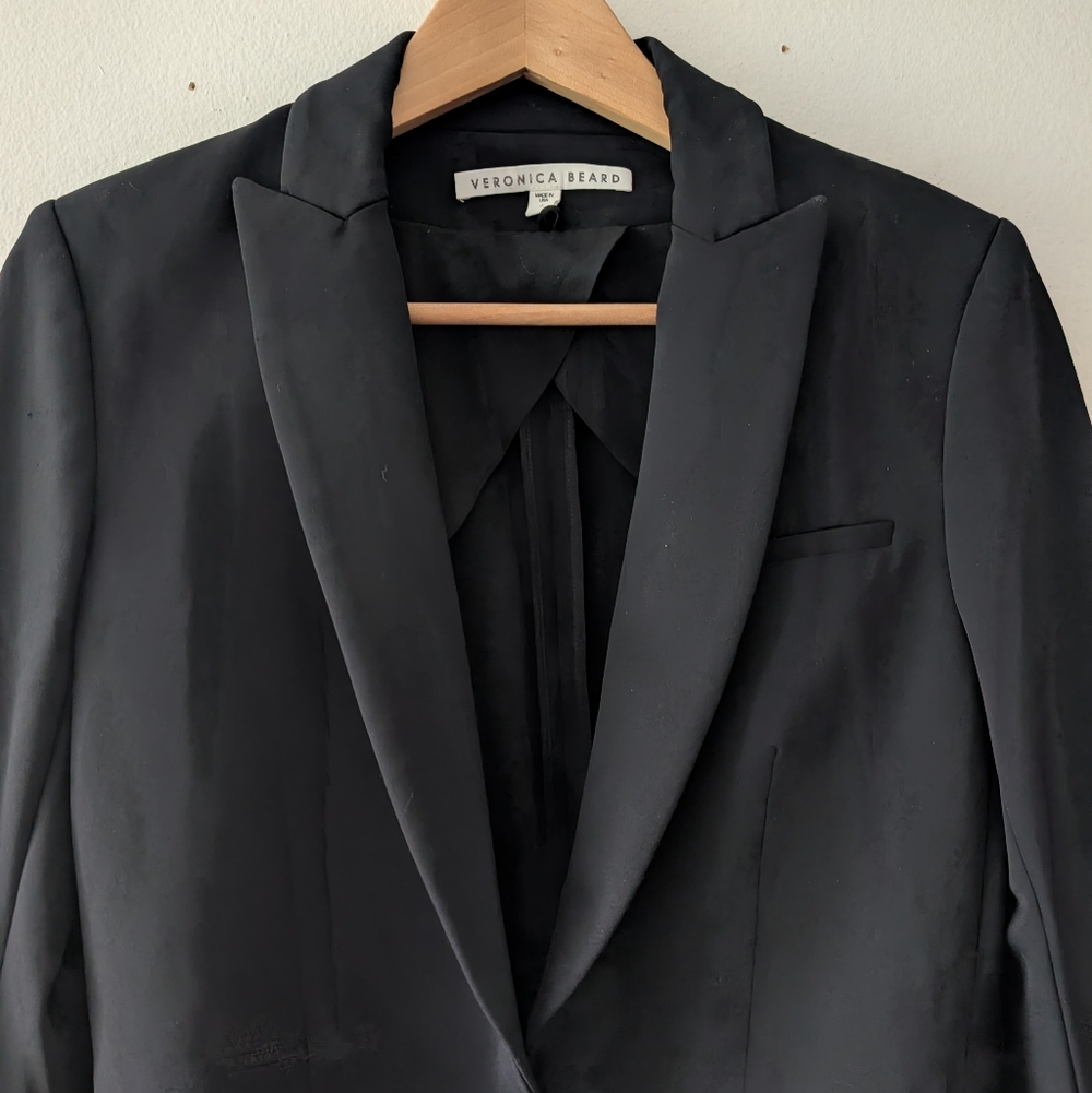 Veronica Beard Black Iconic Scuba Dickey Jacket Blazer Size 4 - Picture 6 of 13